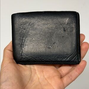 Coach Midnight Black Leather Card Holder